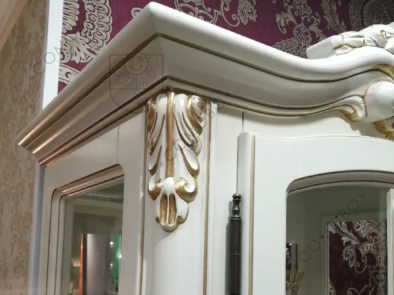 Гостиная «Royal» Simex: две витрины для посуды и тумба ТВ, цвет слоновая кость