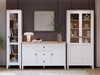 Шкаф-витрина «Форест»,линейка от бренда IKEA,массив сосны, цвет  белый/светло-коричневый 
